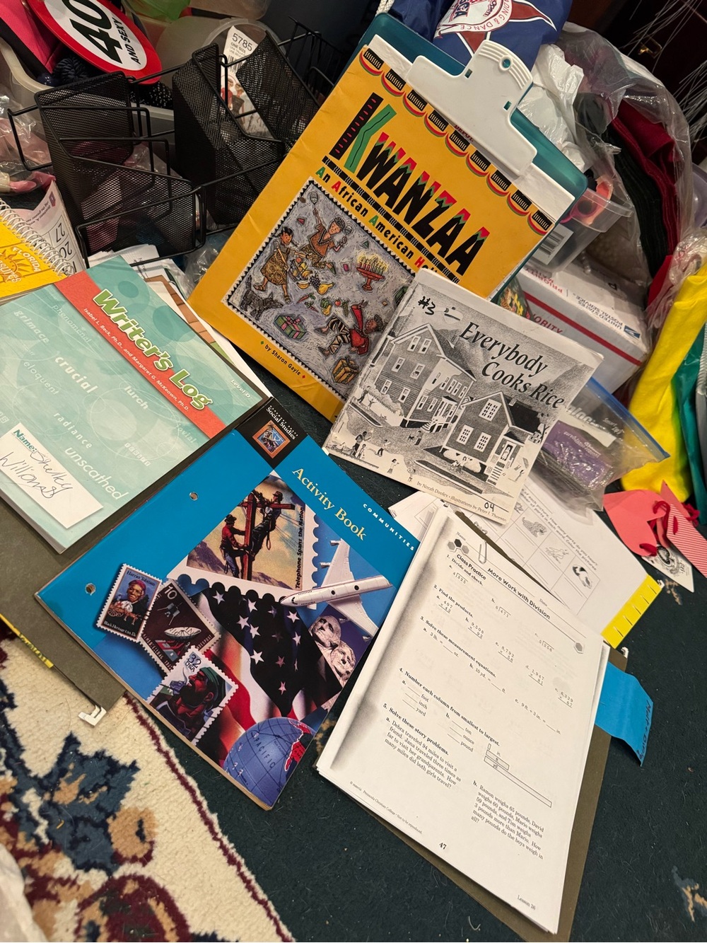 Teal Clip-Style Clipboard with Assorted Educational Books - Teal